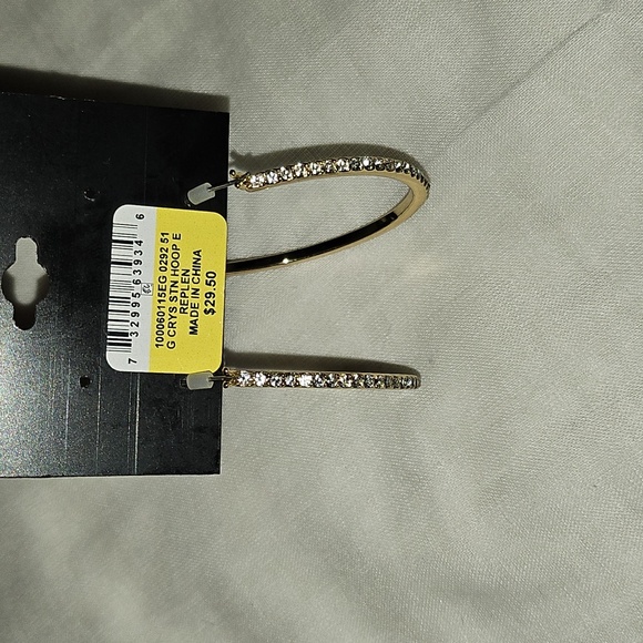 Gold Rhinestone Hoops 2" - Picture 4 of 7